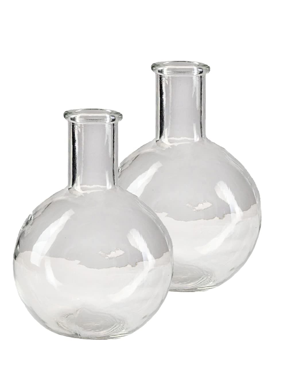 Vintage Clear Bottleneck Vase Set for Living Room and Bathroom