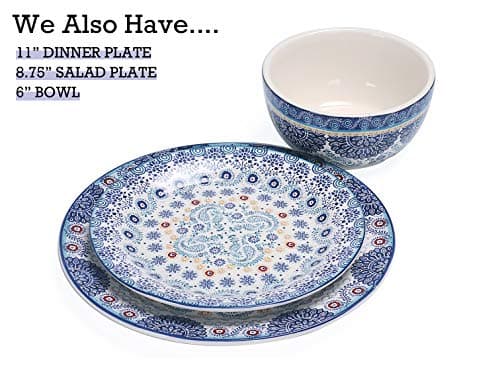 Bico Havana Ceramic Pasta Bowls (Set of 5) - 1 x 214oz, 4 x 35oz - for Pasta, Salad, Microwave & Dishwasher Safe - Housewarming Gift