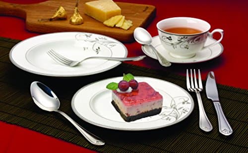 Lorenzo 57-Piece Silver Bone China Dinnerware Set for 8