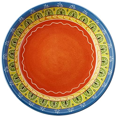 4-Piece Valencia Soup and Pasta Bowls Set, 38 oz, Multicolor Ceramic, Hand-Painted Inspired Patterns, Microwave Safe