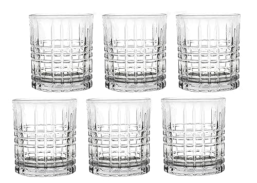 Lorren Home Trends 11 oz Double Old Fashion Drinking Glasses, Set of 6