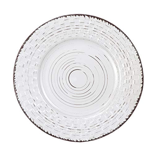 Distressed Weave White Dinnerware Set for Lorren Home Trends