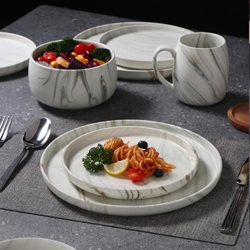 Lorren Home Trends 16-Piece Dinnerware Set, Dishwasher & Microwave Safe