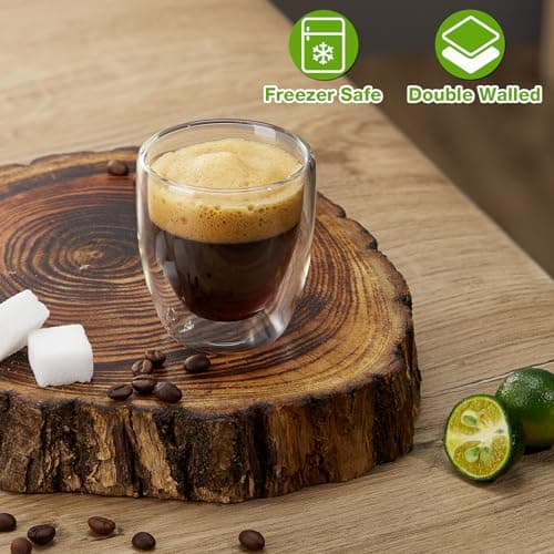 Set of 4 Double Walled Espresso Cups for Espresso Lovers