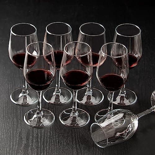 Crest Elegant Red Wine Glasses - Set of 8 for Party, Wedding (11.2oz)