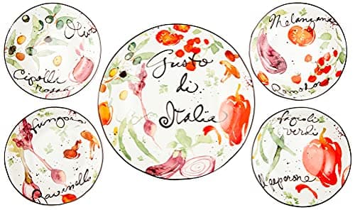 Certified International Melanzana Pasta Set for International Corp: 5 Piece Multicolored