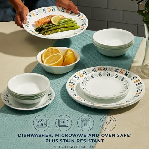 Corelle Anders Vitrelle 18 Piece Glass Dinnerware Set for 6