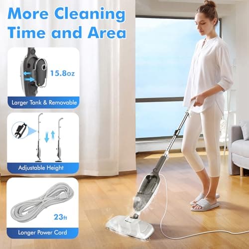 Steam Mop - Powerful Handheld Floor Steamer with 11 Accessories, Multi-Purpose for Home Cleaning