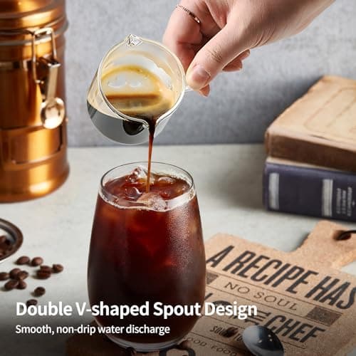 Espresso Cups, 4 Oz Double Spout with Handle, Clear Mugs