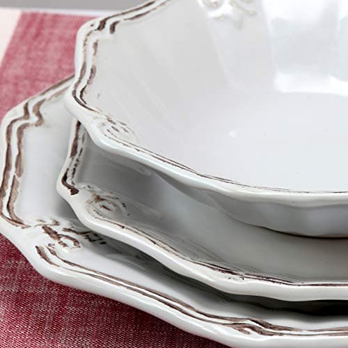 Elegant 20-Piece White Stoneware Dinnerware Set