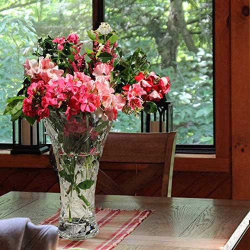 Lorren Home Trends Crystal Laurus Vase 11" Made in Italy