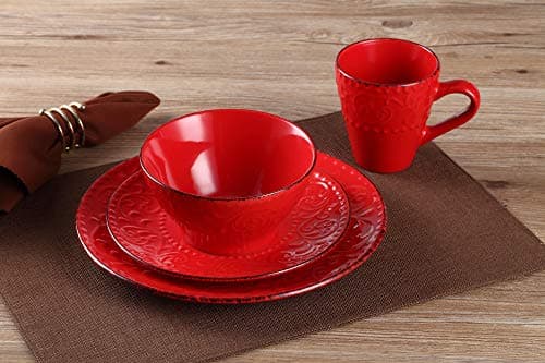 Lorren Home Trends Red Dinnerware Set for Entertaining