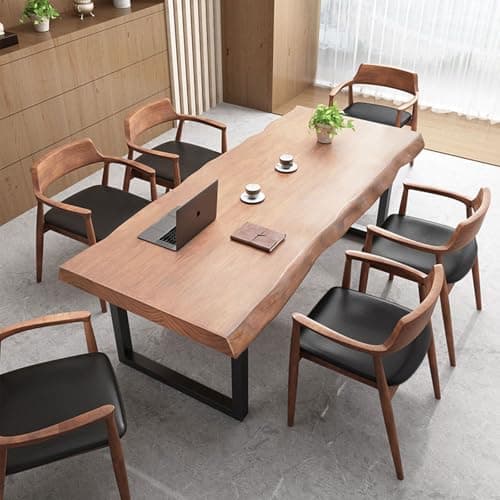 55-62 Inches Modern Farmhouse Solid Wood Desk/Dining Table, Easy to Assemble, Supports 2-8 People