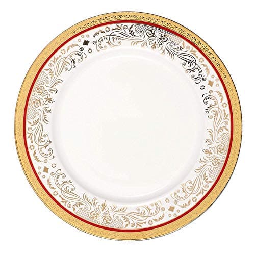 La Luna Collection Red 57-Piece Bone China Dinnerware Set for 8