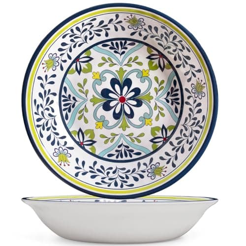 Vintage Cool Grey Melamine 9.25 Inch Bowls Set, 6 Piece Mealware — Talavera
