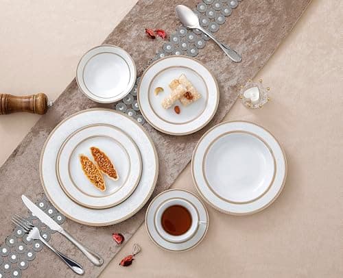 Amelia Gold Dinner Set by Lorren Home Trends