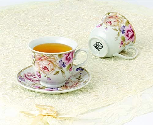 Lorren Home Trends Cups and Saucers, Pink