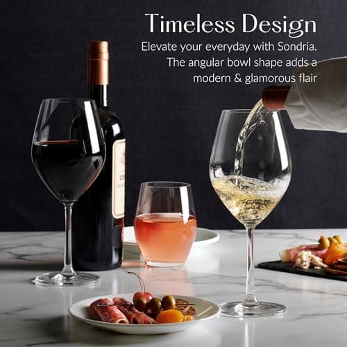 Anchor Hocking Sondria Red Wine Glasses, Set of 8, 21 Ounce