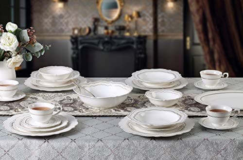 Lorren Home Trends Charlotte Dinnerware Set, Gold