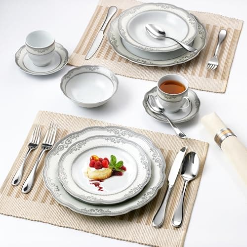 Lorren Home 20 Piece Stainless Steel Flatware Set, Dishwasher Safe, Serve 4
