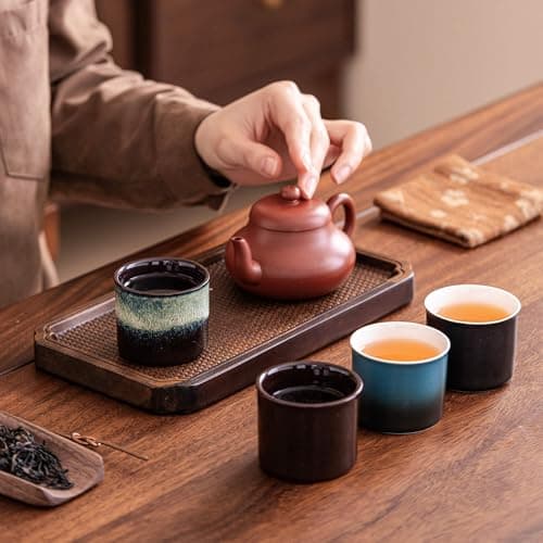 Ceramic Espresso Cups Set of 2, 2.5oz Demitasse Shots