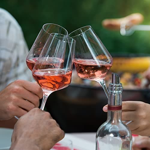 Chouggo Hand Blown Crystal Wine Glasses Set of 6 - Red or White, 15Oz, Gifts for Special Occasions