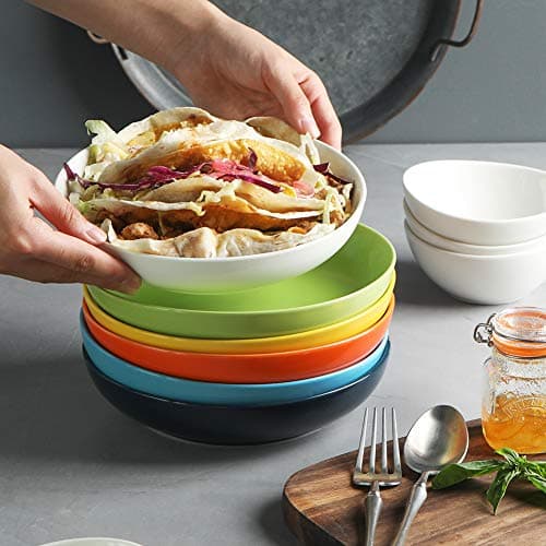Sweejar Multi-Color Ceramic Pasta Bowls Set, 23 oz (Set of 6)