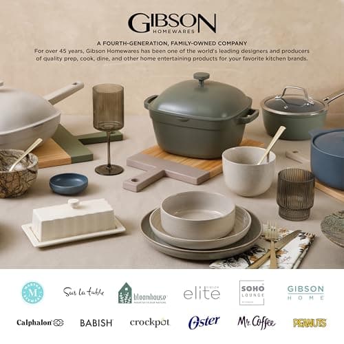 Gibson Home Rockaway Round Stoneware Dinnerware Set, Blue (4 Servings)
