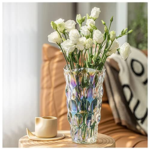 Colorful Green Crystal Clear Glass Vase for Tall Home Centerpieces — Colorful