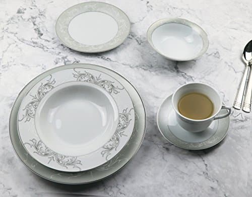 Lorren Home Trends 57-Piece Porcelain Dinnerware Set - Service for 8