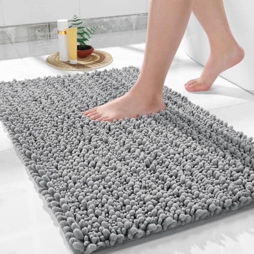 Yimobra Large Grey Non-Slip Bath Rug Mat