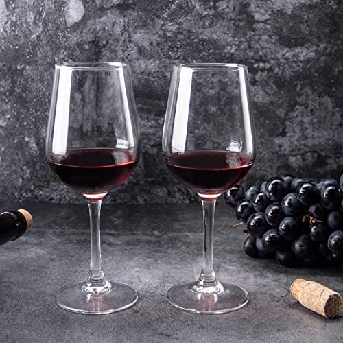 Shock Resistant Tempered Wine Glasses, Dishwasher Safe, Set of 12, 12 oz for Restaurants, Bars, Home