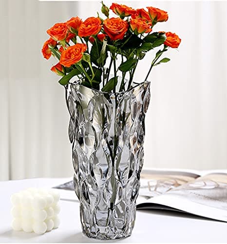 Ultimate Handmade Crystal Glass Gray Flower Vase