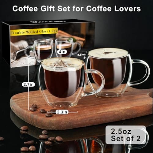 PARACITY Double Walled Espresso Shot Glass Set of 2