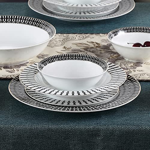 24-Piece Fine China Dinnerware Set, Service for 4 by Lorren Home Trends