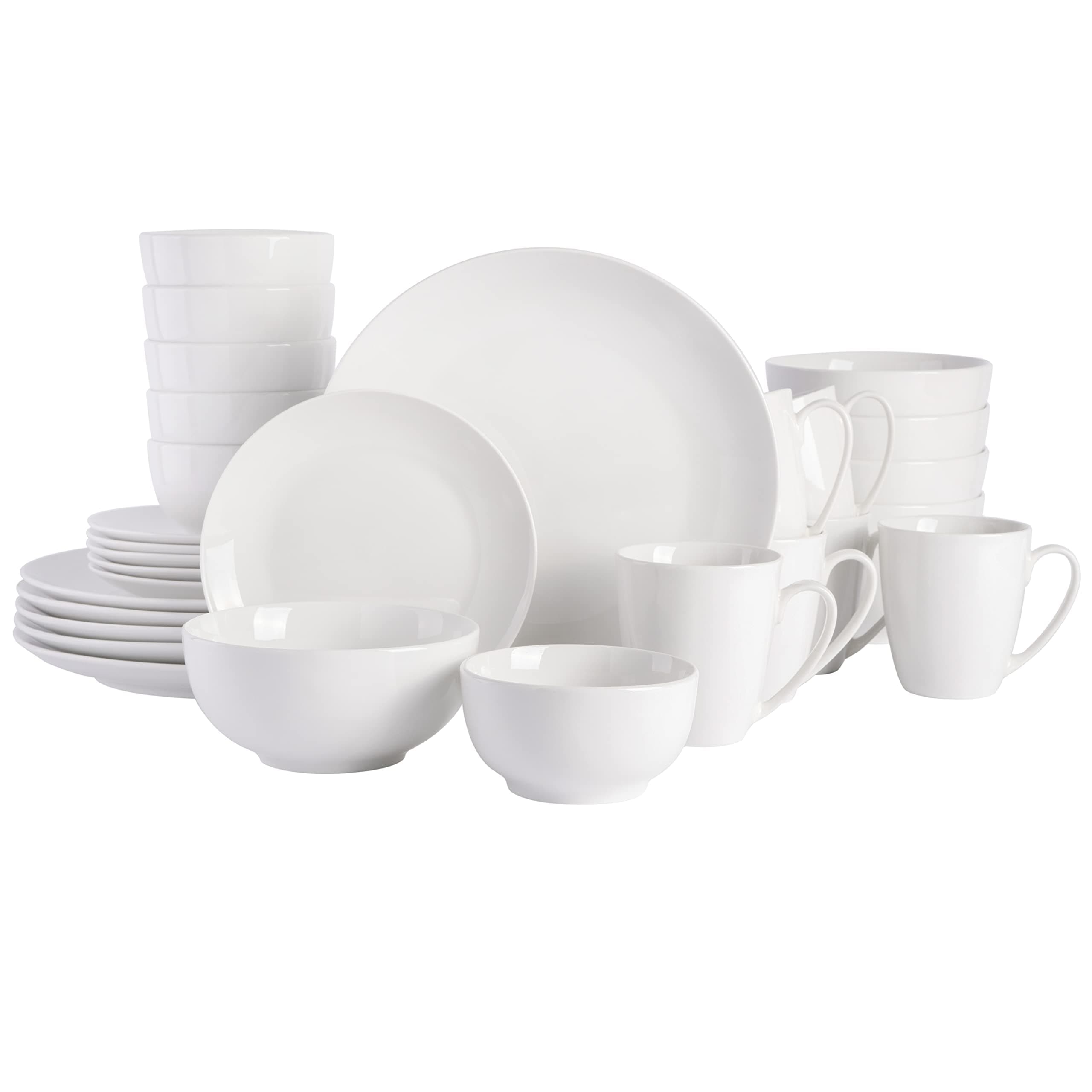 Gibson Home Zen Buffet Porcelain Dinnerware Set for 6 (30pcs), White