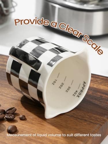 Ceramic Espresso Cups, 5 oz Double Spouts, Perfect for Espresso Machines