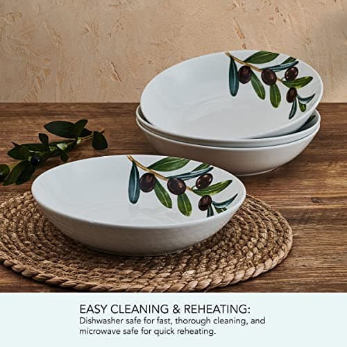 Studio Nova White 8 Inch 20 Ounce Pasta Bowls Set of 4