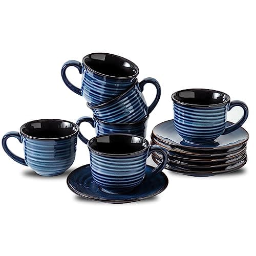 Porcelain Espresso Cups Set of 6, 4 oz - Navy Blue — Navy Blue