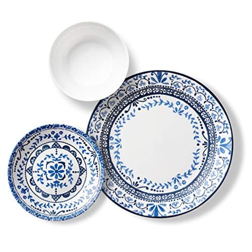 Corelle Vitrelle Portofino 18-Piece Dinnerware Set, Triple Layer Glass