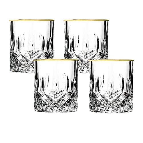Elegant Gold Crystal Glassware Set for Adults
