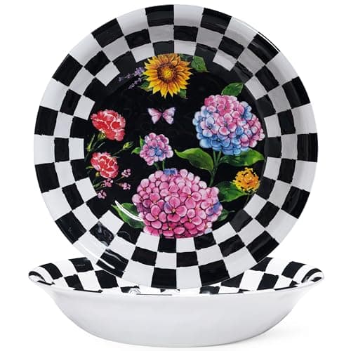 LEHAHA Vintage Red Melamine Pasta Bowls, Set of 6, 9.25" Salad Bowls, Dishwasher Safe… — Sunflower