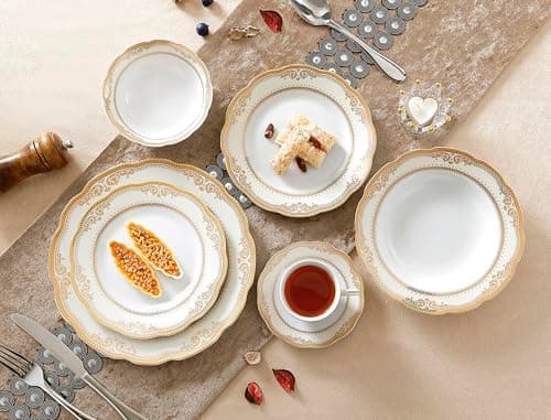 Lorenzo Import Isabella 57-Piece Wavy Porcelain Dinnerware Set for Casual and Formal Gatherings 
| Lorenzo Import Isabella 57-Piece Wavy Porcelain Dinnerware Set for Families and Entertaining 
| Lorenzo Import Isabella 57-Piece Wavy Porcelain Dinner