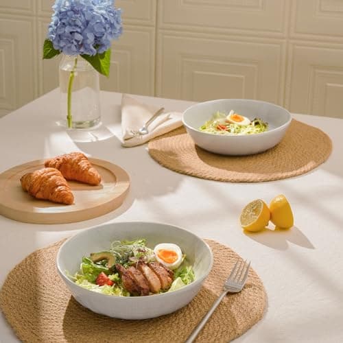 Famiware Moonlight 8.5 Inch Stoneware Bowls Set of 4, White