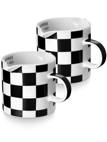 Ceramic Espresso Cups, 5 oz Double Spouts, Perfect for Espresso Machines — Square (2 Pack)