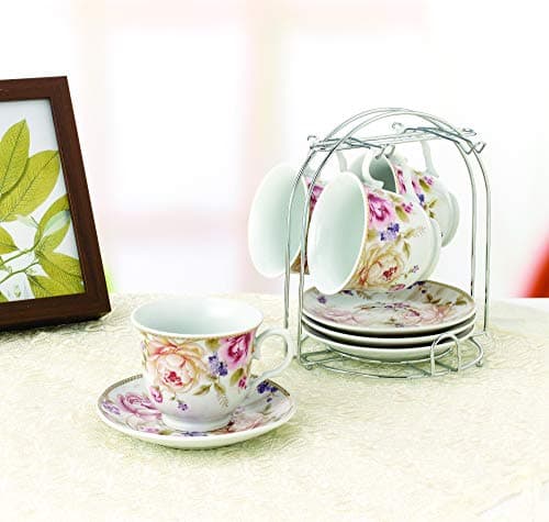Lorren Home Trends Cups and Saucers, Pink