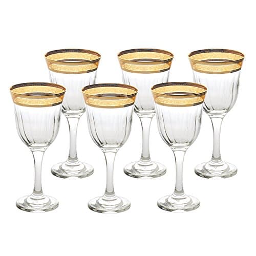 Lorren Home Trends Red Wine Melania Collection Amber Bowl Set, 6-Piece