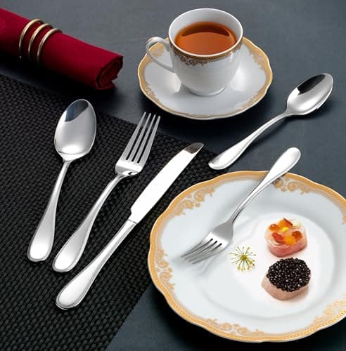 Lorren Home 20 Piece Stainless Steel Flatware Set, Dishwasher Safe, Serve 4