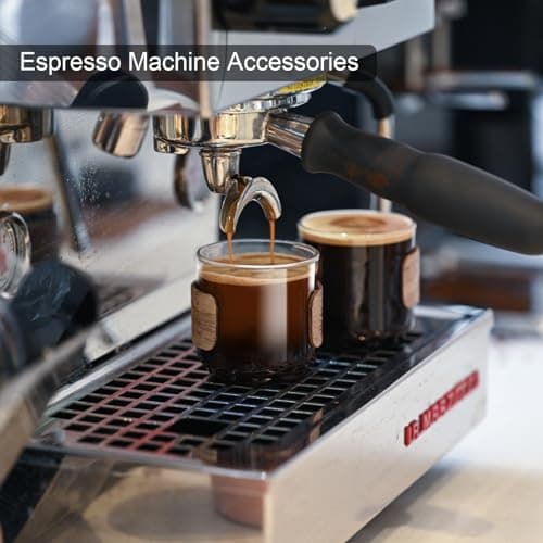 Small Clear Espresso Cups Set of 2 with Wooden Ring - 5 OZ
