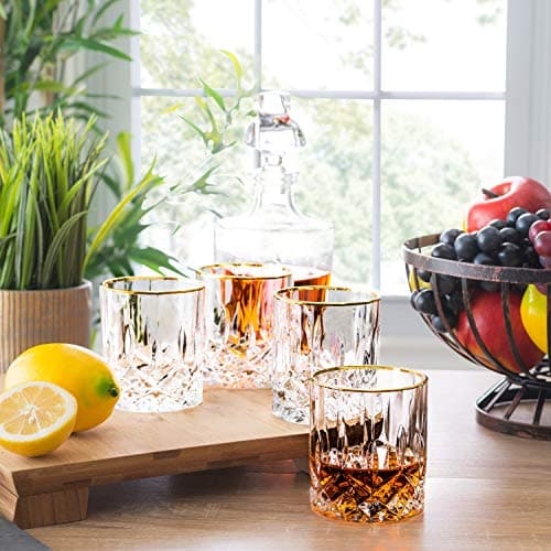 Elegant Gold Crystal Glassware Set for Adults